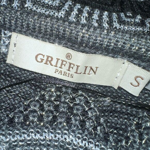 Grifflin Paris Dress Black Gray Cream Sleeveless Knit Stretch Size Small - Picture 8 of 9